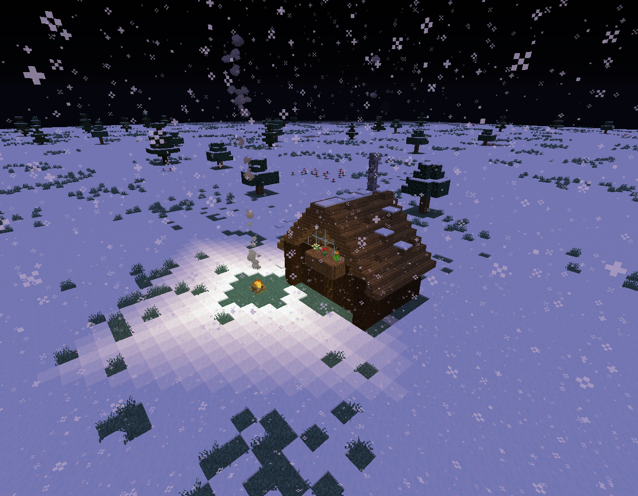 Скачать Snowy Log Cabin для Minecraft 1.14.1