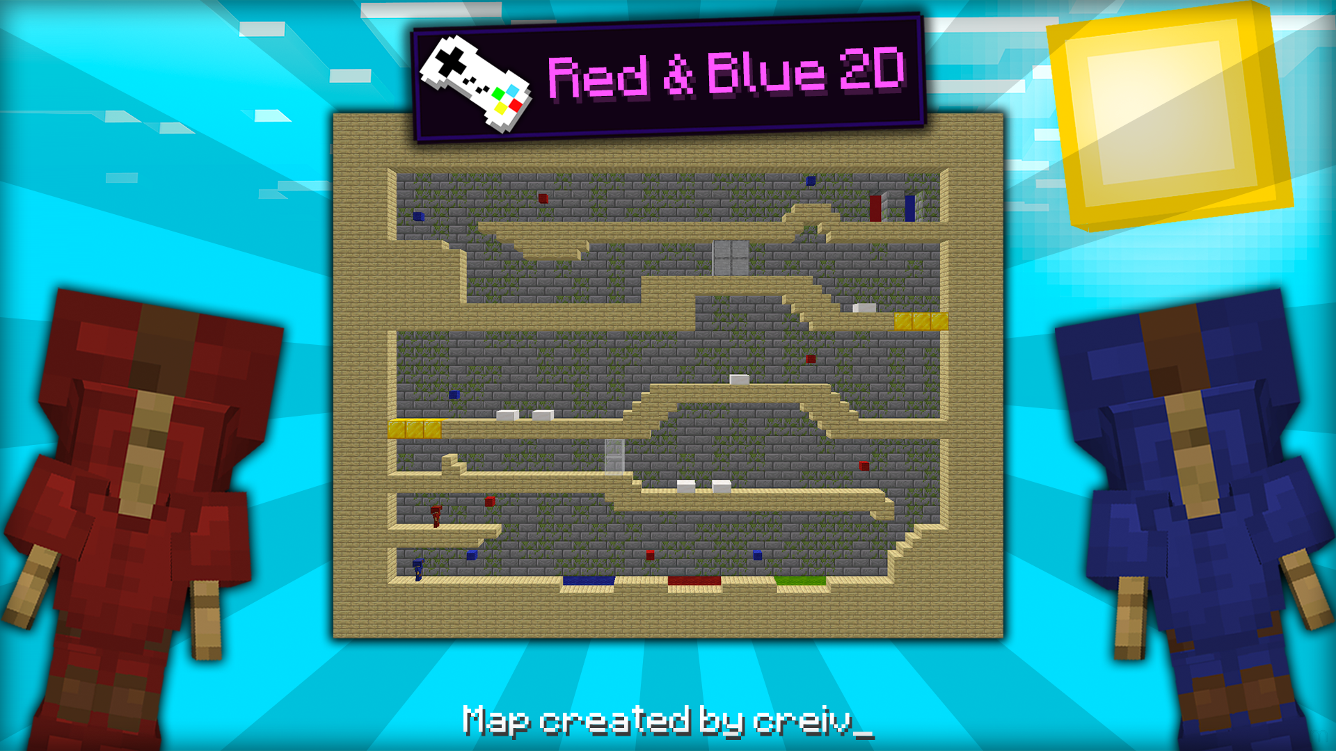 Скачать Red & Blue 2D 1.0 для Minecraft 1.19.2