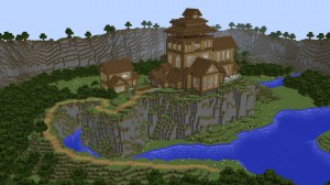 Скачать Cliffside Wooden Mansion для Minecraft 1.12